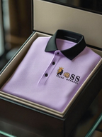 Men's Fashion Business Style Letter Printed Waffle Casual Short Sleeve POLO Shirt